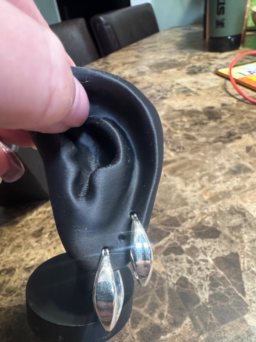 Sleek Teardrop Silver Clip-On Earrings